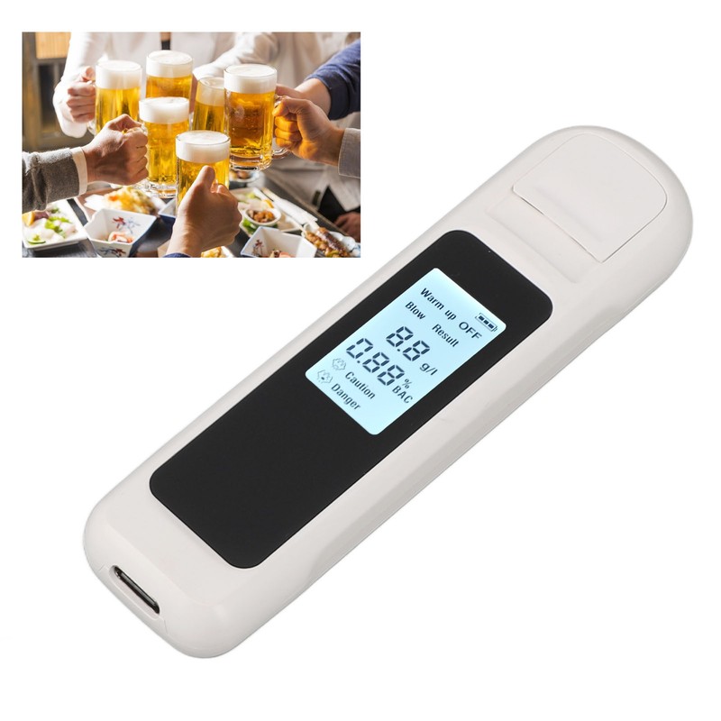 Alcohol Tester High Accuracy LCD Display USB Charging Portable Automatic