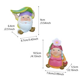 YJKBSU (2-Pack) Resin Gnome Couple Figurines with Umbrella – Cute Garden Gnome Statues for Outdoor Lawn, Yard, Porch, Planter & Desktop Decor