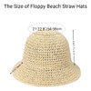 Womens Floppy Straw Sun Hat Packable Wide Brim Summer Beach