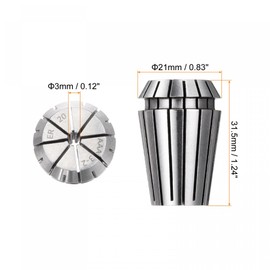 HARFINGTON ER20 Spring Collet 3mm Chuck 65Mn Steel for CNC Engraving Machine Lathe Milling