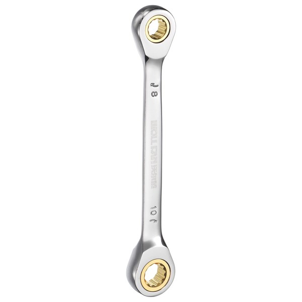 sourcing map Double Box End Ratcheting Wrench 8mm-10mm CR-V Steel