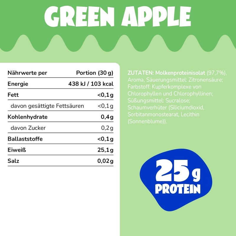 ahead Clear Whey Isolate Powder, Green Apple, 500 g Whey