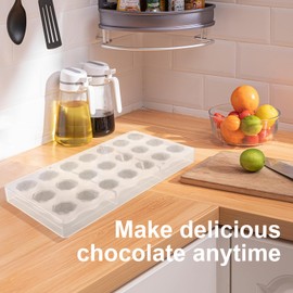 Miruchertter Polycarbonate Chocolate Mold 21 Cavities Diamond Shape Truffle Molds Easy Release & Clean Clear Candy Making Tray for Chocolates, Sweets, Jelly, Candies, Pralines (Clear)