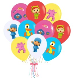 DCBY Pocoyo pato birthday party supplies favor centerpiece decoration event theme - 24PC LATEX BALLOONS