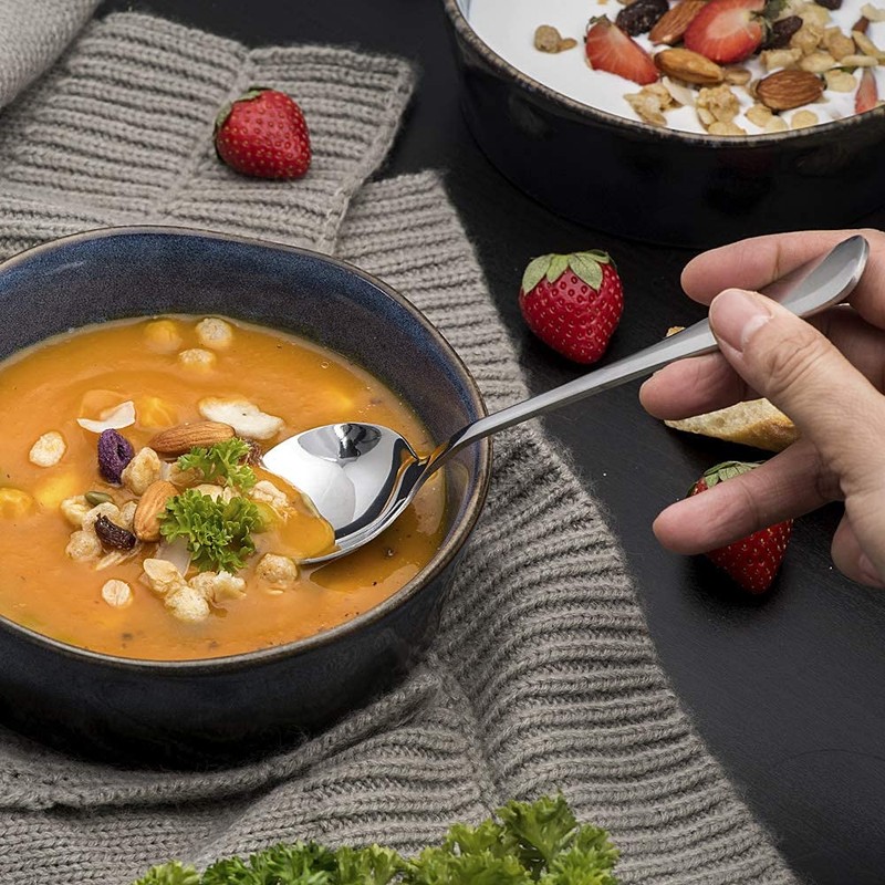 HAPPY KIT Soup Spoons 50-Piece Premuim Stainless Steel Dinner Spoons