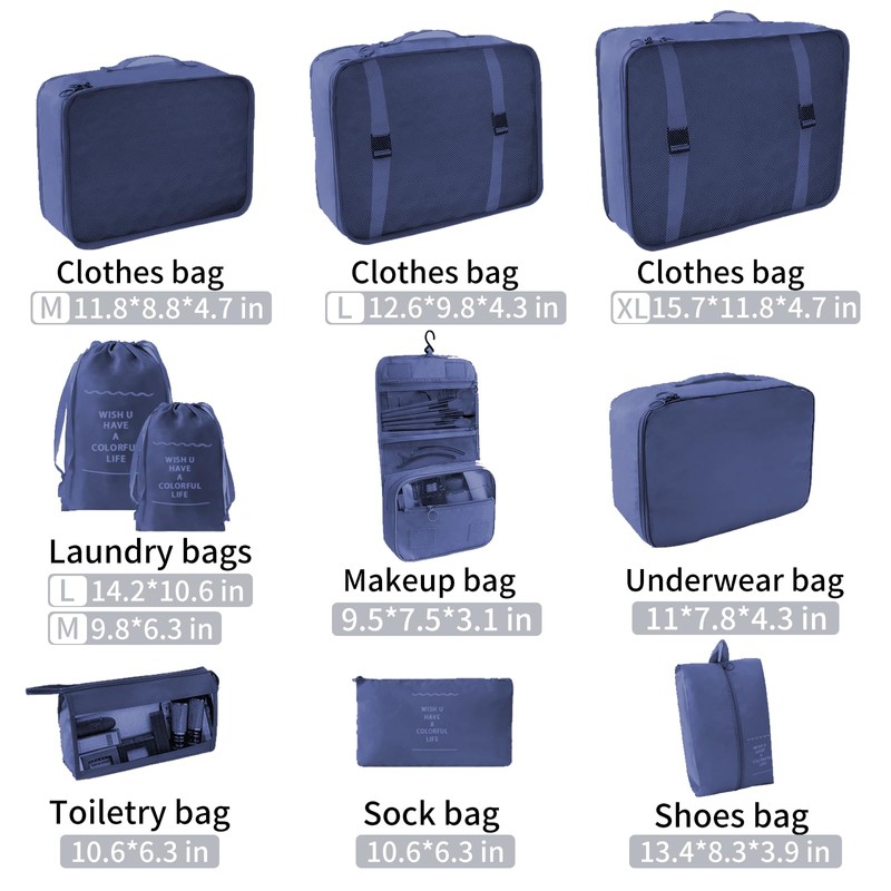 SLMT - Juego de 10 cubos de embalaje para maletas