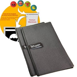 Jemako Set of 2 Large Drying Cloths 45 x 80 cm with Professional Fine Washing Net (Taupe)