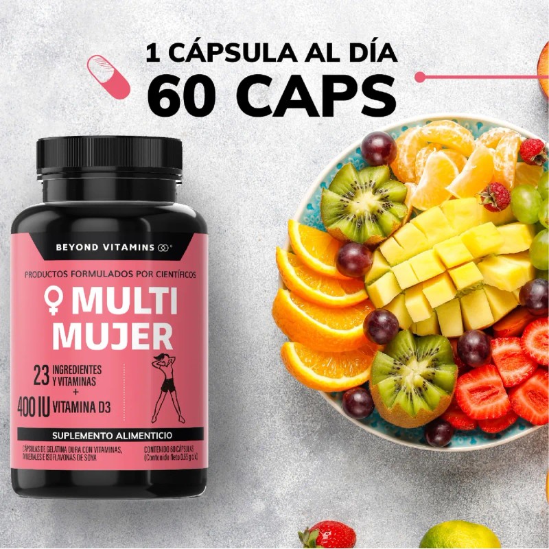 Kit 1 Multivitaminico Mujer + 1 Magnesio Complex Sin Sabor
