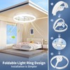 CHAREADA Ceiling Fans with Lights and Remote, 20" Foldable Modern