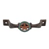 Handmade Rustic Turquoise Copper Star Concho Door Handle Cast Iron