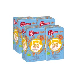 Teekanne Organic Start Your Day Herbal Tea Contains Caffeine Naturally Flavored Good Morning Infusion Herbal Tea with 20 Individually Wrapped Tea Bags with Mate Spearmint & Lemon Peel Pack of 4