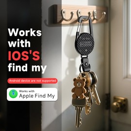 Keychain, Key Finder Works with Apple Find My, llaveros para Hombres,Carabiner Car Key Chains with GPS Tracker, Anti-Lost Keyring Finder Locator, Minimalist Key Holder for Men (iOS Only),Black Wave