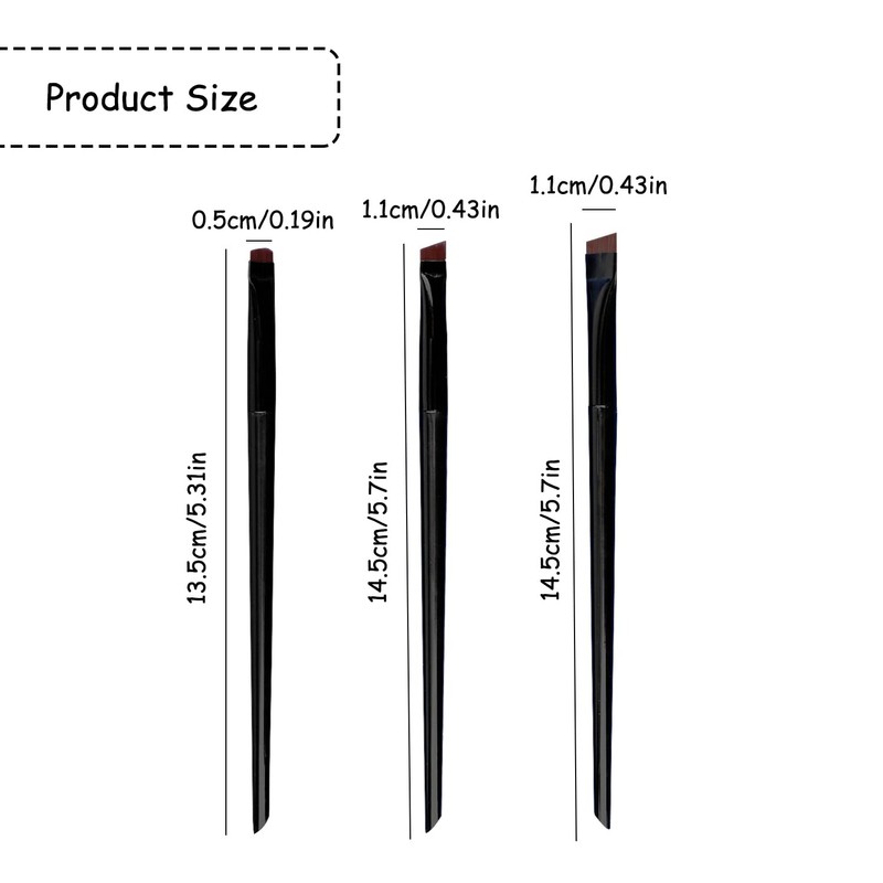 Vanyibro 3PCS Eyeliner Brush Kit, Professional Makeup Tools for Eyeshadow