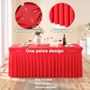 Red Stretchy Spandex Tablecloth for 1.8 m Rectangular Table, Washable