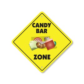 Candy Bar Plastic Crossing Sign - 10 Inch X 10 Inch Xing Sign Gift Chocolate Snack Sweet Treat Wrapper Dessert Sugar Energy Fun Kids