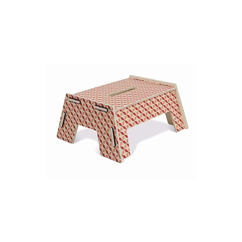 Werkhaus WH 4969 Footstool Geometric Shapes Red Approx. 32 x
