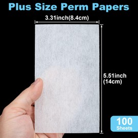 Pndeyo 100pcs End Papers for Hair Perm, Thickened Disposable Salon Hair Papers, High Temperature Resistance Curling Tools Styling Accessories for Cold and Hot Perms- White