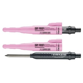 LYRA Dry Professional Construction Marker Colour Edition Pink with Sharpener and Clip, Universal Graphite Lead in 2B, 2.8 mm for All Surfaces
