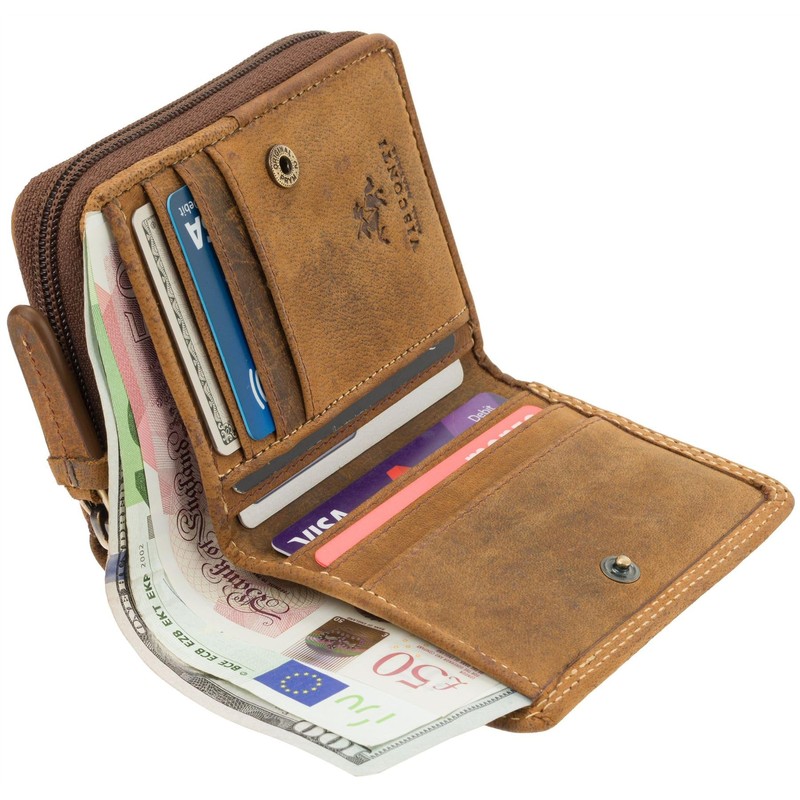 VISCONTI Hunter Collection Rocket Leather Purse with RFID and Tap