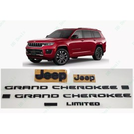 Grand Cherokee Gloss Black Front Rear Door Rear Limited L Emblems 2021+ Jeep Grand Cherokee L