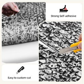 HZshark Boat Flooring EVA Foam Boat Decking Self-Adhesive Non Slip Camo Traction Pad EVA Boat Decking for Boat Yacht Kayak Motorboat Golf Cart RV Ramp Golf Cart Cooler Tops(94.5"x16.1")