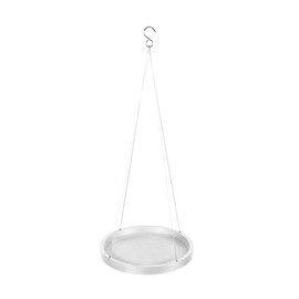Ecopots Indoor/Outdoor Round Plastic Modern Hanging Saucer, Pure White, 14"