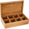 Lipper International Bamboo Wood Tea Box with 8 Compartments, 12-3/8"