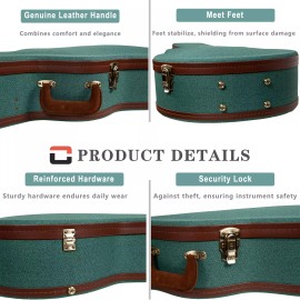 Crossrock Master Series-Wooden 000 12-fret Acoustic Guitar Case-Security Lock - Malachite Blue Tweed