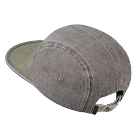 CLAPE Unisex Washed 5 Panel Cap Short Brim Baseball Cap Flat Brim Baseball Cap Street Snapback Cap Adjustable Cotton Camp Cap for Men Women, HNZD1-Coffee