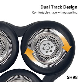 SH98 Replacement Head Compatible withs Electric Shavers Series 9000, Compatible with S9000 (S9xxx) SP9880、SP9860、SP9861 etc Models, Black