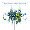 Roaming Light Peacock Wind Spinner, 48Inch Double Wind Sculpture, Wind