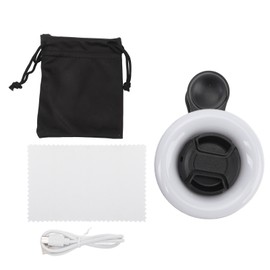 Mobile Phone Macro Lens 3 Color Lights Portable Clip On Macro Lens for Eyelashes Eyebrows Nail Art Black