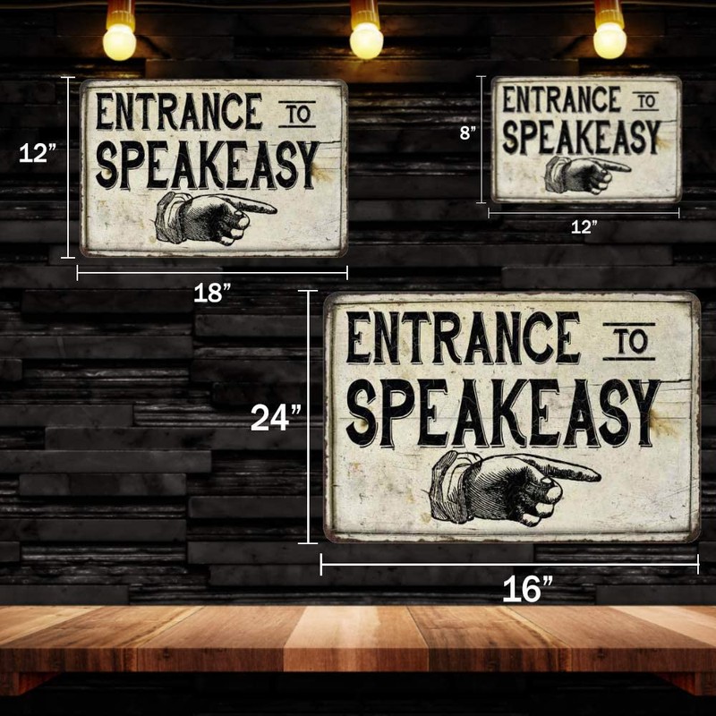 Chico Creek Signs Entrance to Speakeasy Sign Decor Speak Easy Signs Great  Gatsby Prohibition Decorations Rustic Farmhouse Roaring 20s 1920s Mugshot