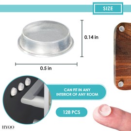 128Pcs Silicone Adhesive Cabinet Door Bumpers - Clear Silicone Rubber Bumpers Self Adhesive Rubber Pads Cabinet Door Bumper Pads - Kitchen Door Bumpers for Walls Silicone Clear Bumpers for Cabinets