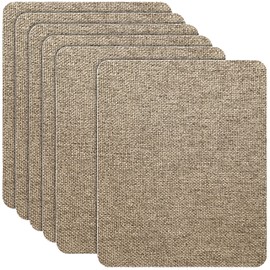 Azobur Coarse Linen Repair Patches, 6 Piece Self-Adhesive Linen Fabric Patches, Multi Color, Can be Used for Linen Sofa Repair and Linen Clothes Repair, Quick Fix Sofa.(Khaki)