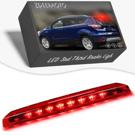 ZDEERAOTO Full LED 3rd Third Brake Light Replacement for Ford Escape 2013-2018,Roof Center High Mount Stop Lamp Red Lens Assembly, OEM CJ5Z-13A613-B Replacement