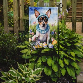 Caroline's Treasures DAC5156GF Rat Terrier Easter Egg Hunt Garden Flag Mailbox Flag Decorative Yard Flag Banner Outside Patio Artwork Yard Flower Beds, Garden Size, Multicolor