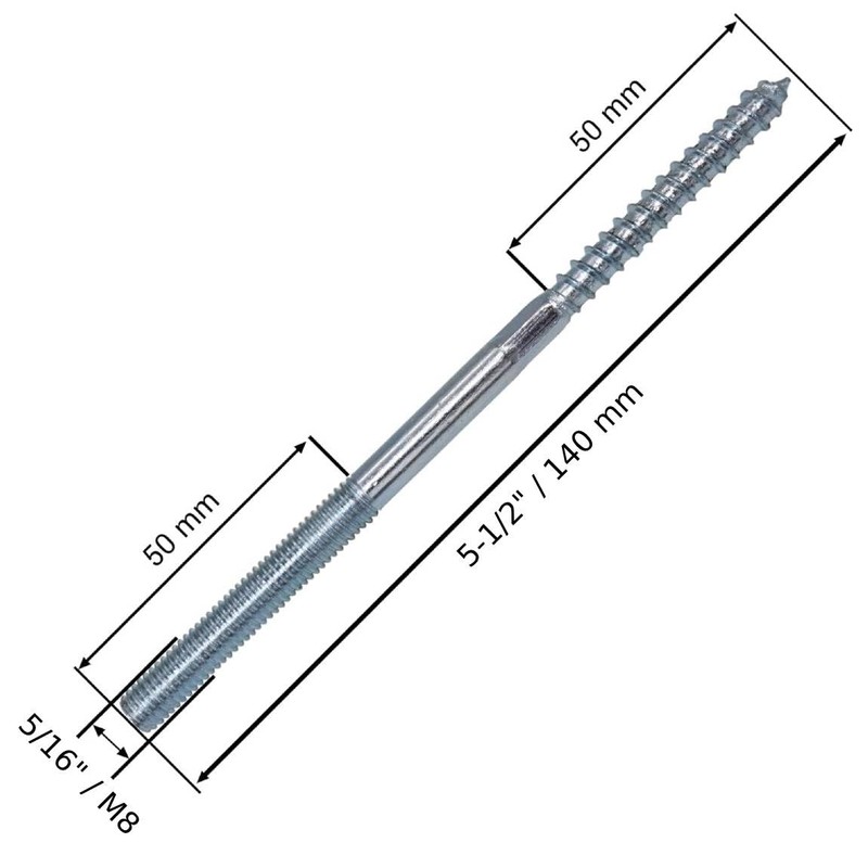 (Pack of 10) Hanger Bolts 5/16" x 5-1/2" (M8 x