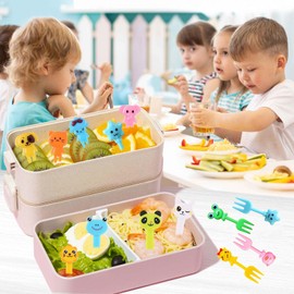 40 Pieces Eye Shaped Animal Food Picks for Lunchbox, Mini Fun Fruit Picks, Lunch Picks for Bento Box, Cute Reusable Toothpicks Forks for Picky Eaters, BPA-Free