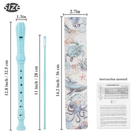 Mtzmy Recorder for Children, Beginners, Soprano, German Fingering, 8-Hole Flute for Adults, Recorder with Case, Cleaning Pen and Instruction Manual (2 Sea World)