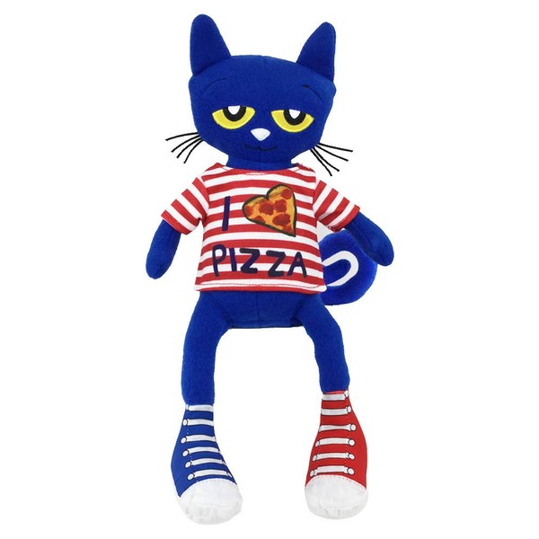 MerryMakers Pete The Cat Pizza Party Soft Plush Blue Cat Stuffed Animal Toy, 14.5-Inch, from James Dean's Pete The Cat Book Series, Multi (1868)