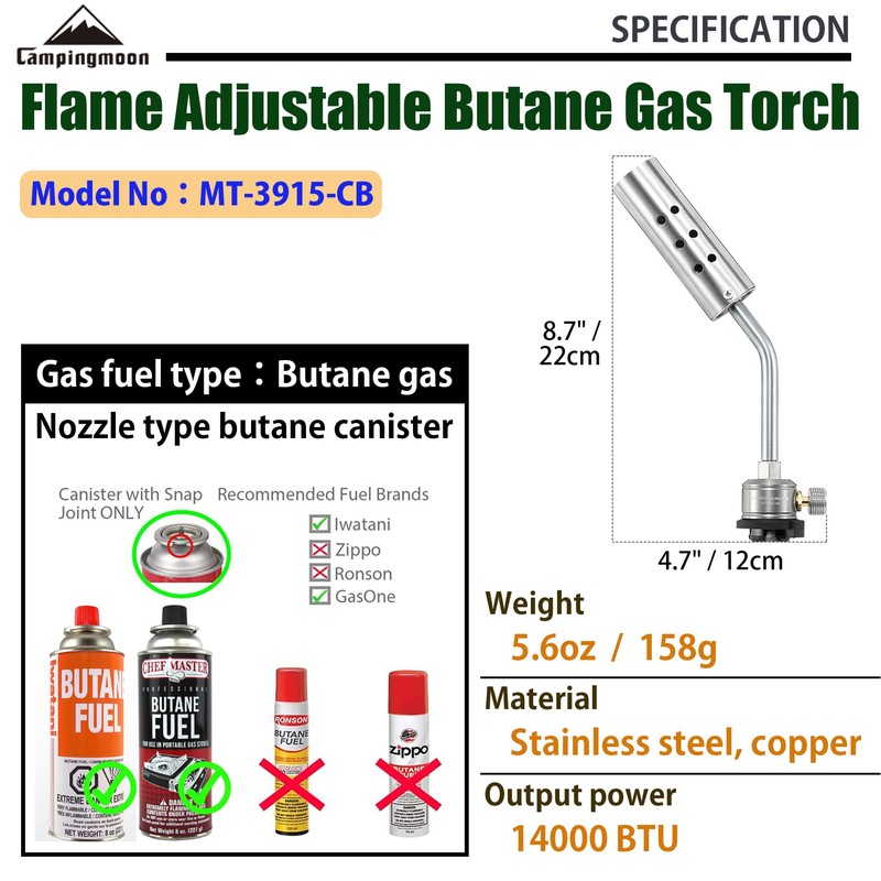 CAMPINGMOON Kitchen Cooking Torch Grill Torch Charcoal Starter with Flame