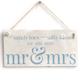 with Sandy Toes .. Mr & Mrs - Handmade Wooden Sign Beach Wedding/Married Sign