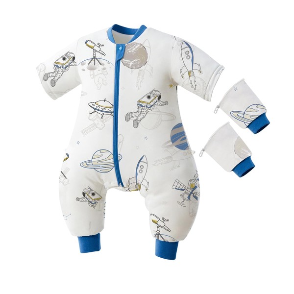 usbettas Toddler Sleep Sack with Feet, 1.0 TOG Removable Long