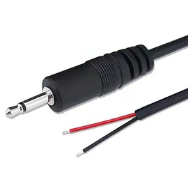 tunghey 10Inch Replacement 3.5mm Male Plug to Bare Wire Open End TS 2 Pole Mono 1/8" 3.5mm Plug Jack Connector Audio Cable Repair 2Pack (Black)