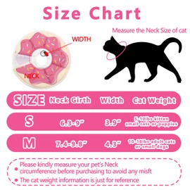 Maiiu Soft Adjustable Cat Cone Collar, Comfortable Recovery Collar for Cats After Surgery (Pink, Small)