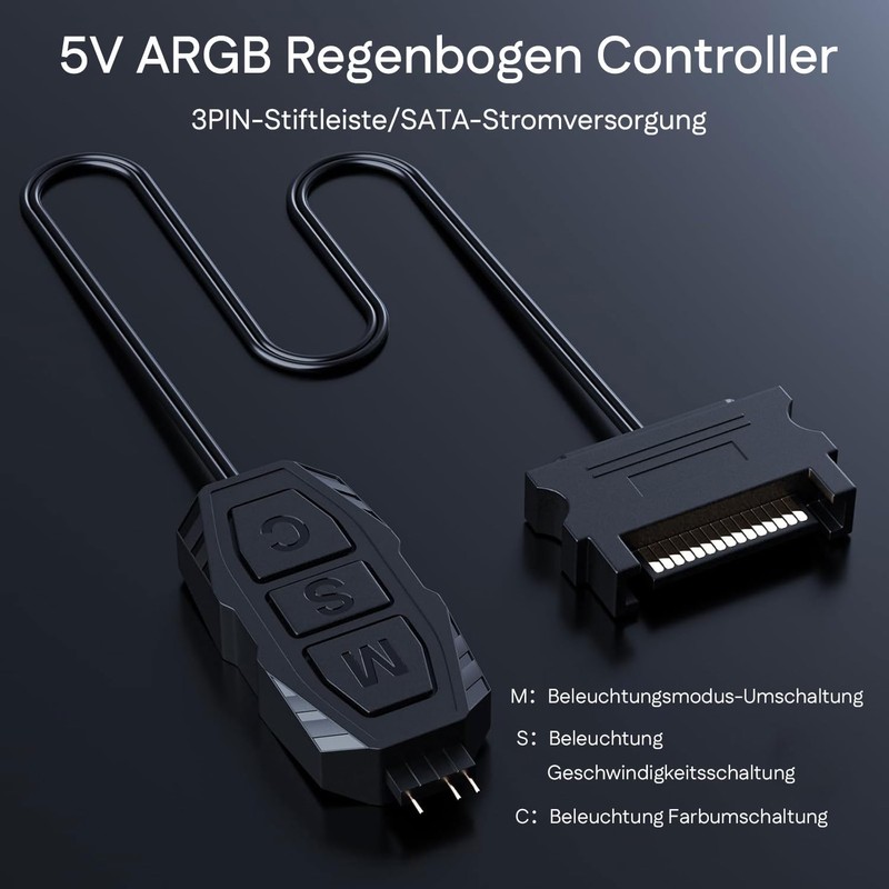 MIWATT DS Mini ARGB PC Fan Controller Set with Remote