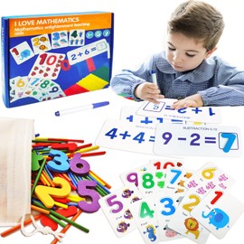 QYDKWK Montessori Toy from 3 Years, Preschool Counting Maths Learning Educational Games 3 4 5 6 Years Boys and Girls Children's Toy Educational Toy School Gift