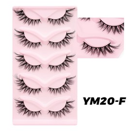 5 pairs Wispy Cat Eye Lashes Wispy False Eyelashes Natural look Eyelashes (YM20-F)
