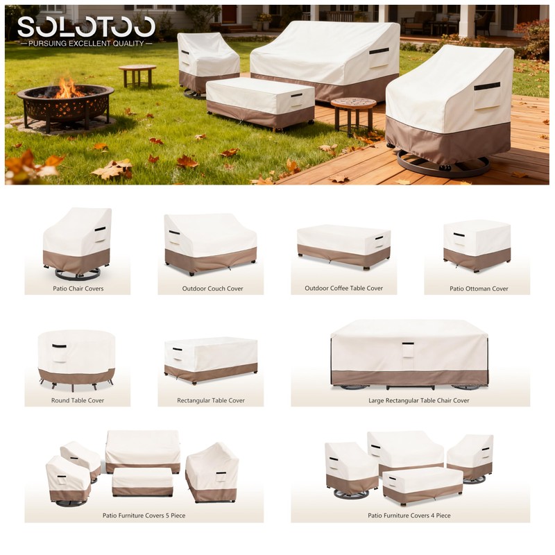 Rectangle Outdoor Table Cover Waterproof, 111" W x 74" D